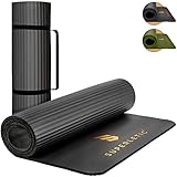 SUPERLETIC Yogamatte & Gymnastikmatte - 0.8/1.0/1.5 cm Dicke,Sportmatte Rutschfest mit Tragegurt,...