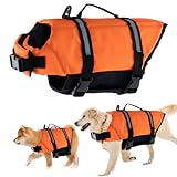Schwimmweste Hund, FainFun Schwimmweste Hund Orange, für Klein und Groß Hunde Ripstop und...