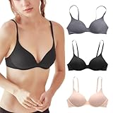 3er Teenager Mädchen BH Bralette Ohne Bügel 32/70A Bügellos, Nahtlos Soft Alltags-BH Set Damen,...