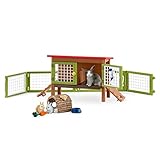 SCHLEICH 42420 Kaninchenstall, Für Kinder Ab 3+ Jahren, Farm World - Spielset