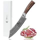 Damast BBQ- und Blockmesser I Scharfe 20 cm Klinge aus 67 Lagen Damaststahl mit VG10 Kern und Griff...