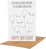 CL&MH Geburtstagskarte,Luftballons,Postkarte, Grußkarte, lustige Geburtstagskarte, lustige Karte...