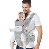 IULONEE Neugeborene Babytrage, Ergonomisch Babytrage mit Hüftsitz Multifunktional Kindertrage...