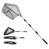 Fishing Kescher Angeln,Unterfangskescher Angelkescher 190cm,4 Sektionen Teleskop -...