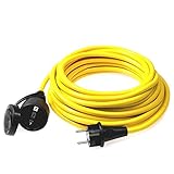 as - Schwabe Verlängerungskabel 5 m – 230 V, 16 A Schutzkontaktstecker – Outdoor...