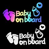 2 Stück Baby Auto Aufkleber, Baby on Board Aufkleber, Baby in Auto Aufkleber Zeichen und Aufkleber,...