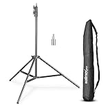 Walimex pro FT-8051 Lampenstativ 260cm - Lichtstativ mit Federdämpfung, Höhe max 260 cm, 5 kg...