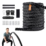 VEVOR Battle Rope Trainingsseil, Übungsseil, Schlachtseil 9,1 m Länge, Polyester-Trainingsseil mit...