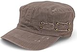 styleBREAKER Unisex Military Cap im Destroyed Vintage Look | verstellbares Army Cap aus Baumwolle |...