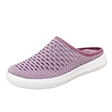 Mesh-Pantoletten für Damen, rutschfest, flach, mit Luftpolster, Strandsportschuhe, leichte...