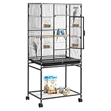 VEVOR Vogelkäfig, 625x425x1370 mm, Vogelvoliere aus Schmiedeeisen mit Sitzstangen, Schale &...