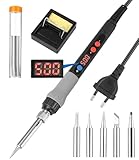 Zhufas Lötkolben Set, 110W LCD Lötkolben mit Einstellbare Temperaturen 180℃-500℃, mit ON/OFF,...