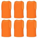 AUYAO Fussballtraining Leibchen Fubball Kinder 6 Set Mesh Trimmage Trainingsleibchen Fußball...