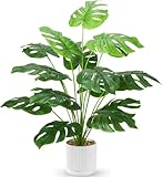 Monstera Kunstpflanze im Topf 18 Zweige, 71cm Tropische Monstera für Zuhause, Boden, Wohnzimmer,...