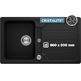 SCHOCK Küchenspüle Formhaus D-100 Onyx 86x50 cm - CRISTALITE® Schwarz mit Abtropffläche -...