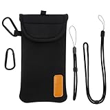 DOB SECHS Handysocke, Neopren-Handytasche mit 2 Karabinern, Umhängeband und Handschlaufe, für...