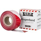 Absperrband rot-weiß, 500 m x 70 mm, GRIP Eventbasics LDPE, Absperrband im Abrollkarton,...