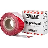 GRIP Eventbasics Absperrband rot-weiß gestreift | 500 m x 70 mm, nicht klebend | LDPE-Flatterband...