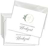 Briefzauber 12x Einladungskarten mit 12x Umschlägen | Hochzeit, Ehe | Din A6 Set mit Einfüllhilfen...