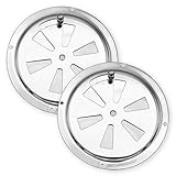 everlar® 2 x Edelstahl Lüftungsrosette Ø 125 mm I Qualitäts Kiemenblech Doppelpack I Grill...