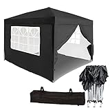 Froadp Garten Pavillons 3x3m Klappbare Gartenpavillon Pop-up Faltpavillon mit 4 Seitenteilen &...