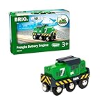 BRIO World 33214 Batterie-Frachtlok - Grüne Batterie-Lok mit Frontscheinwerfern - Empfohlen ab 3...
