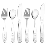 Lehoo Castle KinderBesteck ab 3 Jahr, 6-teilig KinderBesteck Edelstahl, Kleinkind Gabeln Löffel...