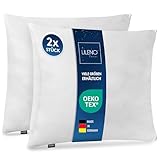 LILENO HOME Microfaser Kissen 80x80 cm Premium (850g Füllung) [2er Set] bis 95 Grad waschbar mit...