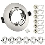 Wondlumi 6er Set LED Einbaustrahler Rahmen GU10 Einbauleuchten Schwenkbar LED Spots 230V Edelstahl...