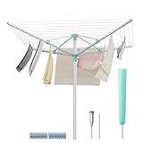 SONGMICS Wäschespinne, Wäscheständer, höhenverstellbar, 50 m Wäscheleine, für 5...