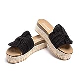 Plateau Pantoletten Damen Sandalen Espadrilles Keilabsatz Sommer Frauen Offener Zeh Hausschuhe...
