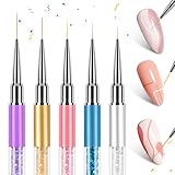 AYBUY Nagelkunststift, 5 Farben Nagellack Stift Set, Nagelkunststift, DIY Linie Nagelkunst Graffiti,...
