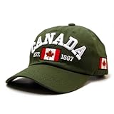 Kanada-Baseballmütze, Kanada-, bestickte Ahornblatt-Flagge, verstellbare Mütze (Army Green, One...