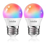 EXTRASTAR Smart Glühbirne E27 G45, Alexa LED WiFi Lampe 2700K-6500K, 4.9W 470LM 16 Millionen Farben...