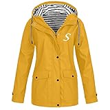 Generisch Trenchcoat Damen Reißverschlussjacke Faltbare Regenjacke Leichte Regenjacke Mit Hut...