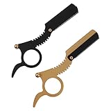 GALPADA 2 Stück manueller Rasierer Friseur Rasiermesser razor messerscharfer bartpflege set...