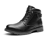 Bruno Marc Herren Motorrad Combat Schnürstiefel mit Reißverschluss und bequemem Fußbett,Size...