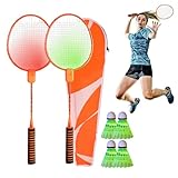 Badminton Set, Glowing In Dark Badminton Rackets, Light Rackets Sets, Badminton Rackets Set,...