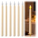 LED Stabkerzen Flackernde Flamme – 6 Stück Elektrische Kerzen, Künstliche LED Tafelkerzen für...