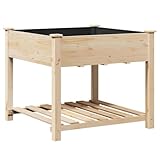Hochbeet aus Holz mit Ablage, Garten Pflanzer Pflanzkasten Pflanztrog Blumenkübel Kräuterbeet...
