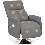 HOMCOM Relaxsessel mit Fußstütze, Massagesessel mit 10 Massagepunkten, um 360° drehbar,...