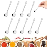 10 Stück Espressolöffel Mini，Edelstahl Kleine löffel Kompakt und Tragbar Geeignet für...
