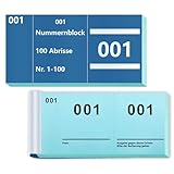 Doppelnummern 1-100Nummern Zahlen 5X10cm Nummernblock Nummernblöcke Tombola Doppelnummern Lose...