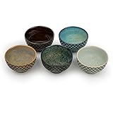 Bredemeijer Tee-Schalen Set 5-teilig - farbige Karo Teebecher aus Porzellan - Trinkbecher mit je 150...