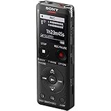 Sony ICD-UX570B Digitales Diktiergerät (OLED Display, 4GB Speicher, Micro SD) schwarz