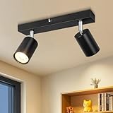 Dehobo LED Deckenstrahler GU10, LED Deckenleuchte 2 Flammig Schwenkbar 350°, Deckenlampe Spot Matt...