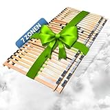 Coemo 2 x 7-Zonen Lattenrost Basic 80x200 cm starr Härtegrad verstellbar 28 Leisten Partner-Set...