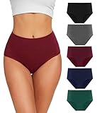 YESWEL Damen Unterhosen 5er Pack, Baumwolle Hohe Taille Panties, Hipster Stretch Atmungsaktive...