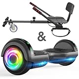 Hoverboard mit Sitzbefestigung Combo, 6,5 „Selbst Balancing Hover Board mit Bluetooth-Lautsprecher...