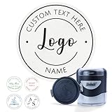 Personalisierter Stempel, Automatikstempel mit Logo & Text – Selbstfärbender Stempel für...
